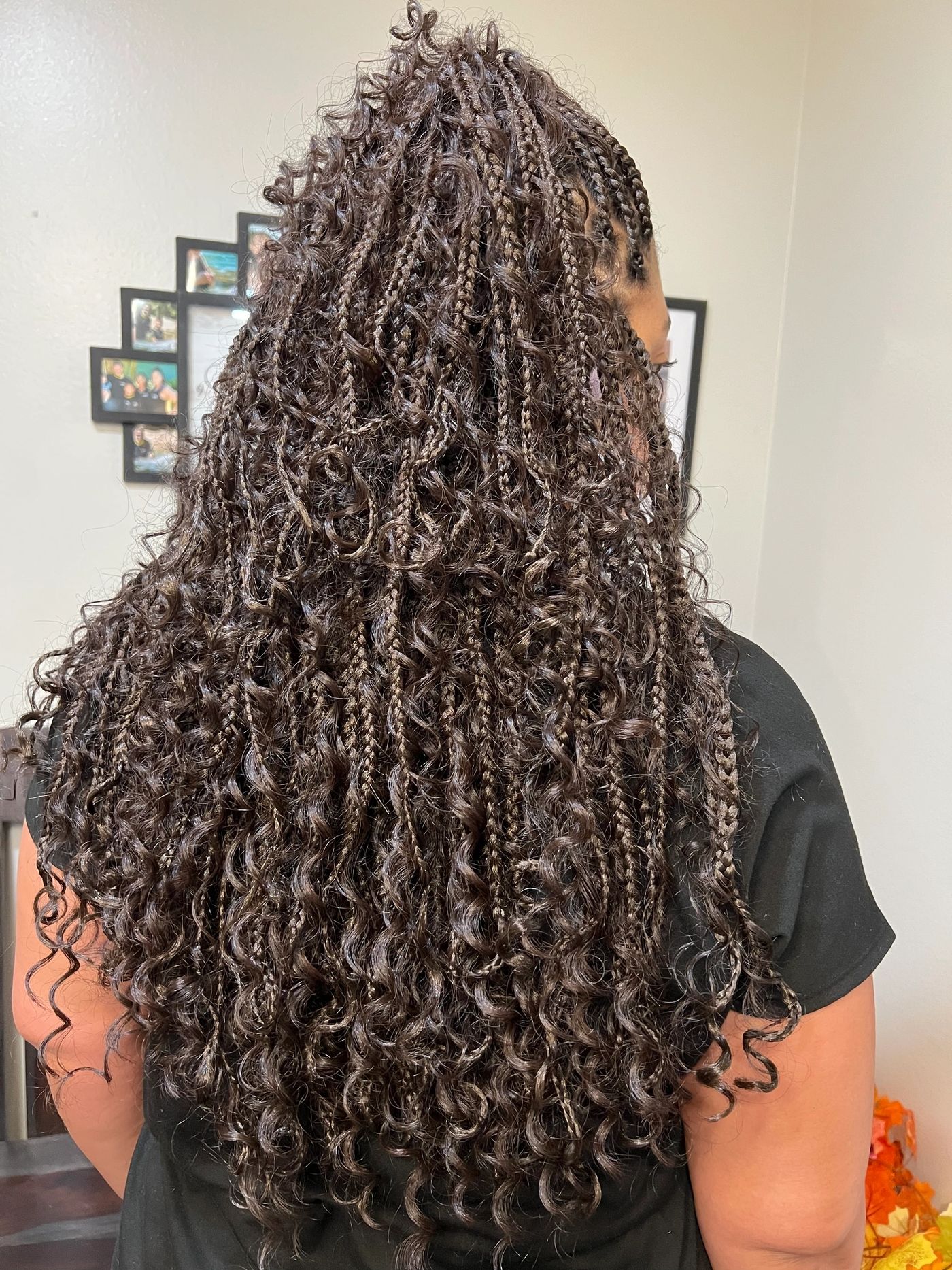 Hand-tied extensions blended into natural hair