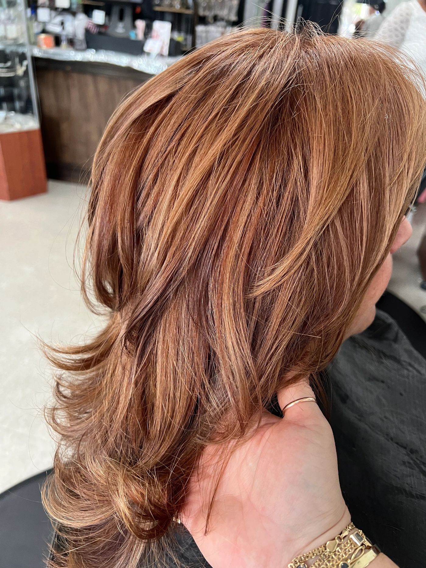 Cool-toned blonde with root melt