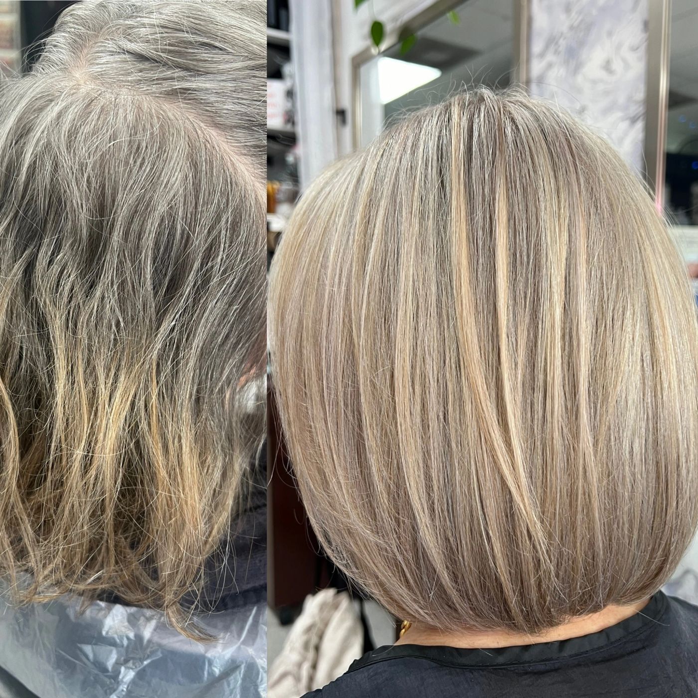 Before and after smoothing treatment transformation